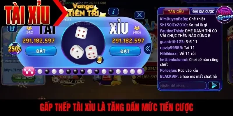 Gấp thếp tài xỉu là tăng dần mức tiền cược