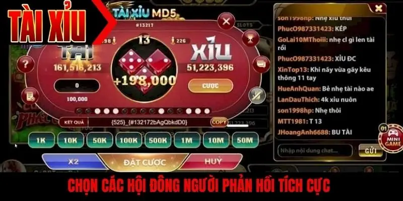 Chọn các hội đông người phản hồi tích cực